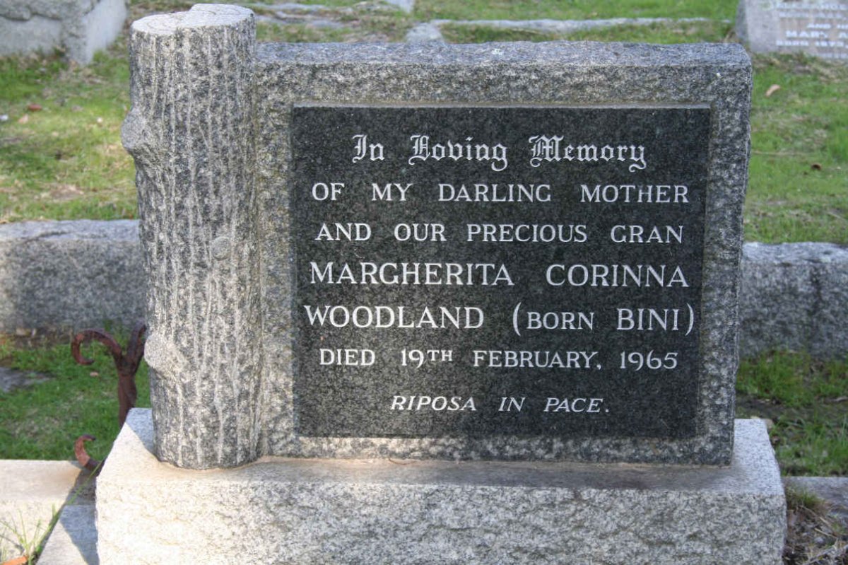 WOODLAND Margherita Corinna nee BINI -1965