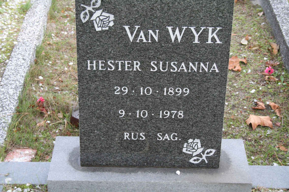 WYK Hester Susanna, van 1899-1978
