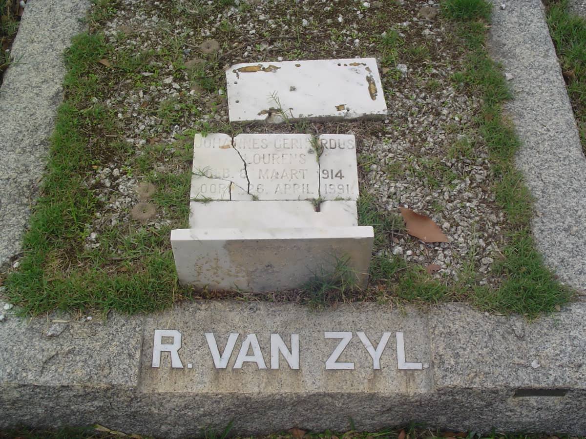 ZYL R., van :: LOURENS Johannes Gerhardus, van 1914-1991