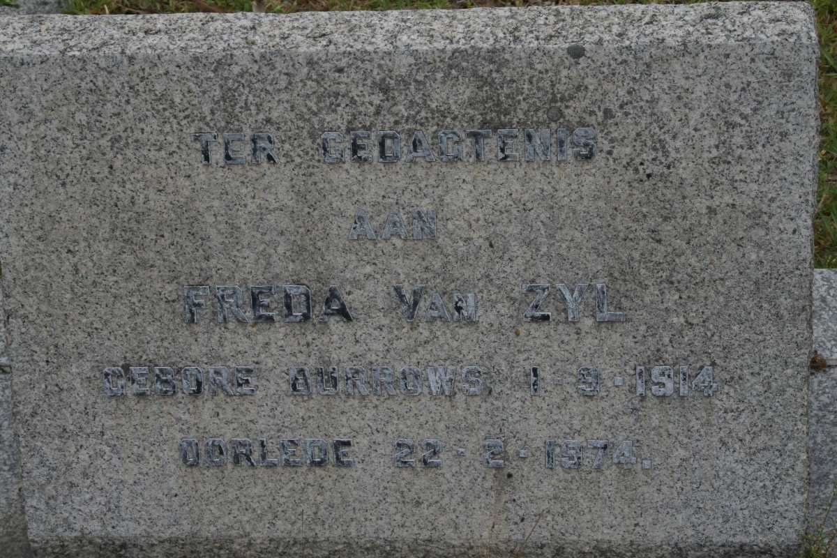 ZYL Freda, van nee BURROWS 1914-1974