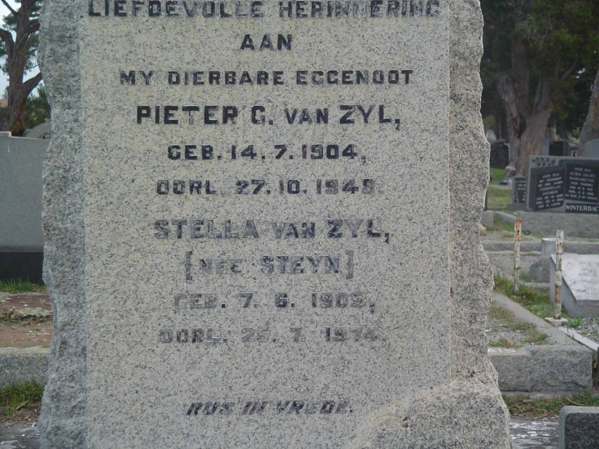 ZYL Pieter G., van 1904-1948 &amp; Stella STEYN 1905-1974