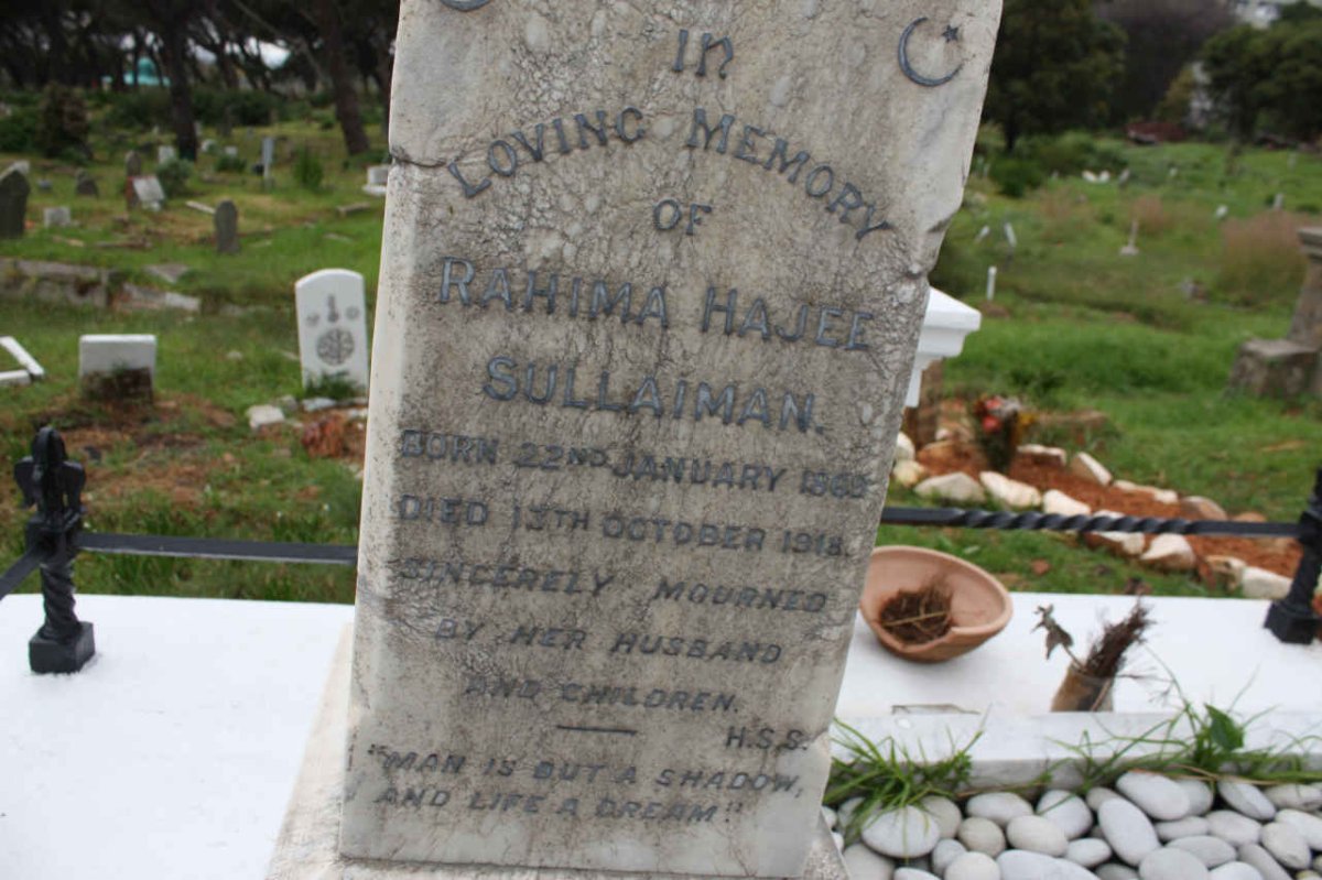 SULLAIMAN Rahima Hajee 1869-1918