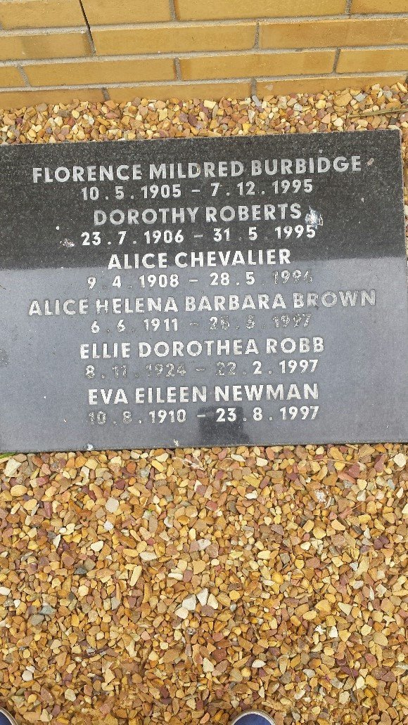 BURBIDGE :: ROBERTS:: CHEVALIER :: BROWN :: ROBB  :: NEWMAN