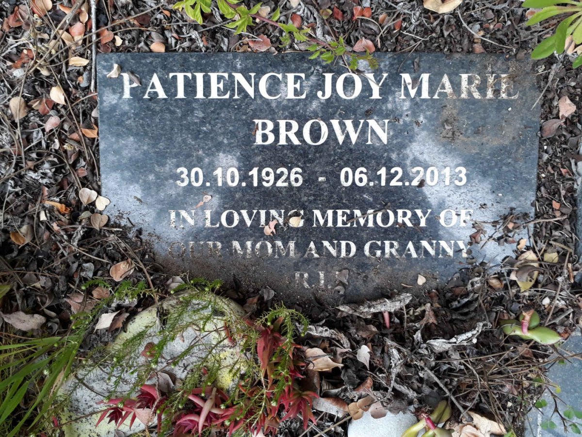 BROWN Patience Joy Marie 1926-2013