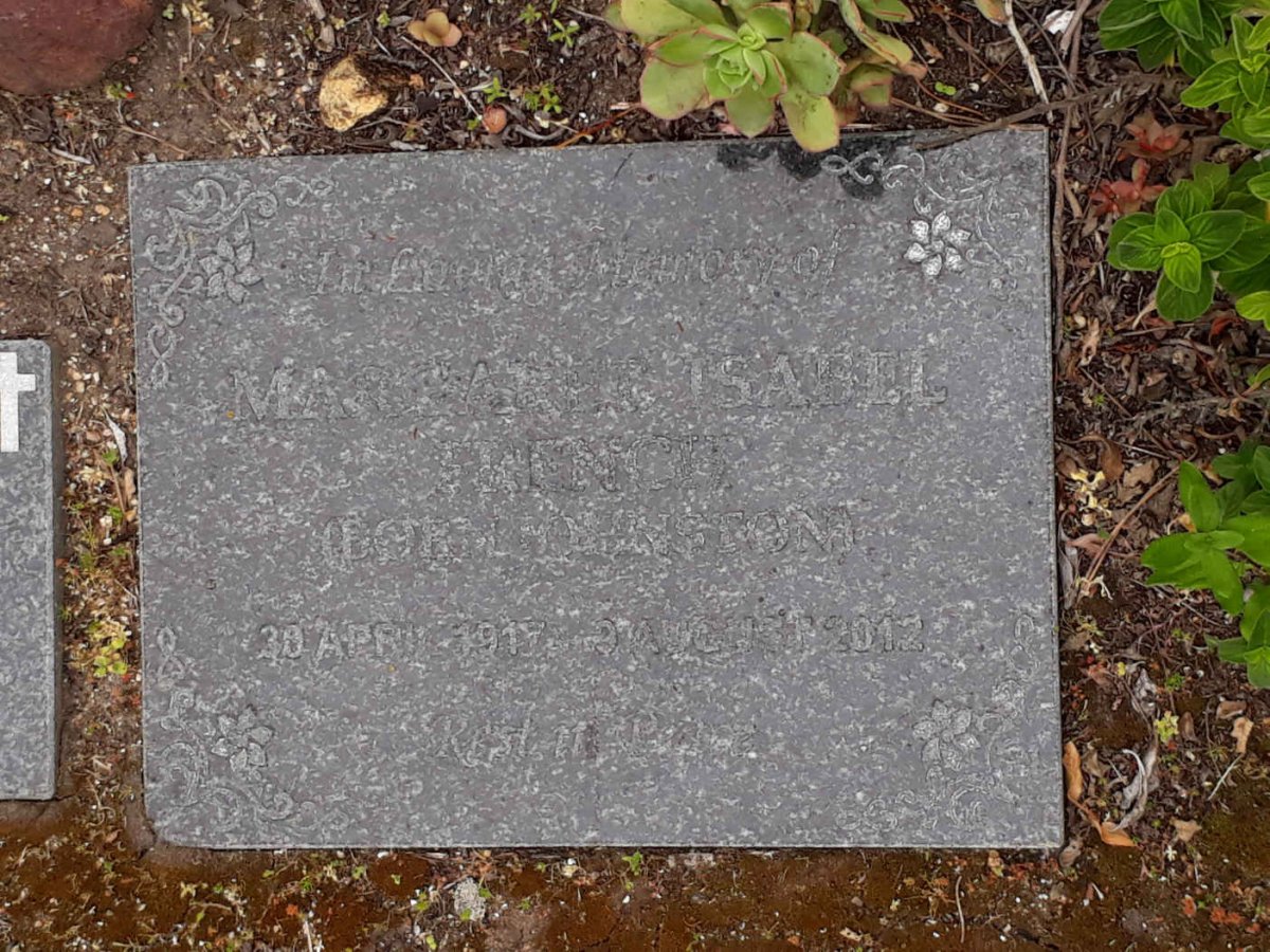 FRENCH Margaret Isabel nee JOHNSTON 1917-2012