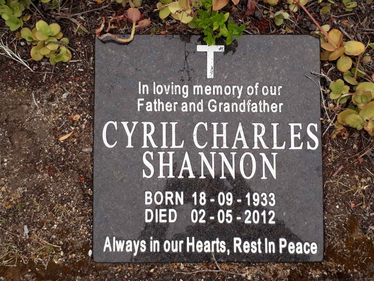 SHANNON Cyril Charles 1933-2012