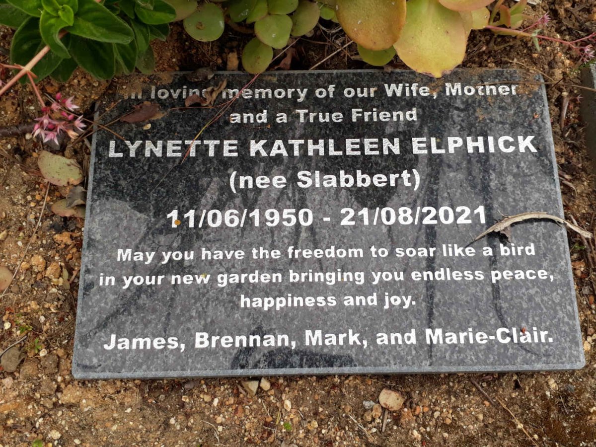 ELPHICK Lynette Kathleen nee SLABBERT 1950-2021