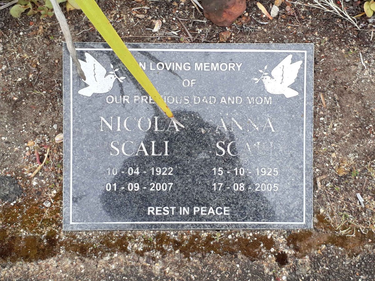 SCALI Nicola 1922-2007 &amp; Anna 1925-2005