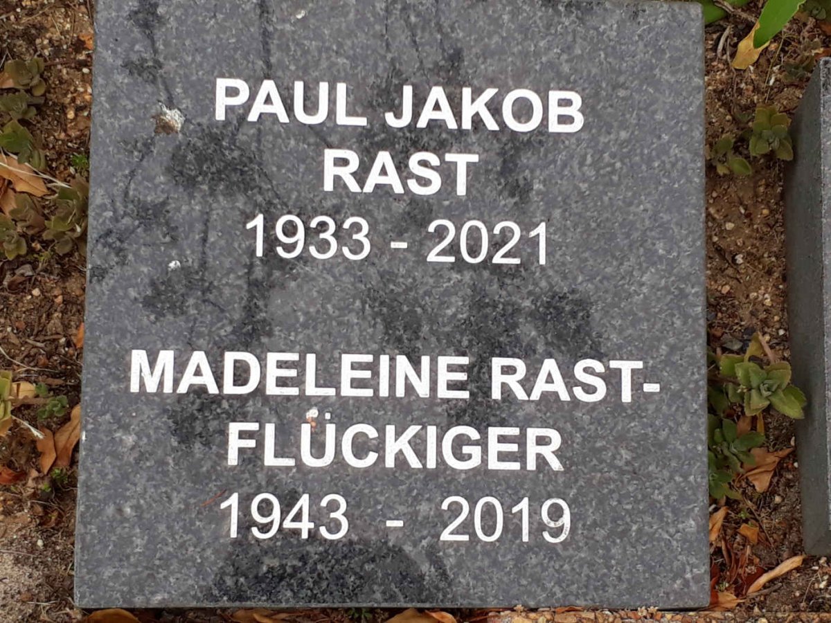 RAST Paul Jakob 1933-2021 :: FLUCKIGER Madeleine, RAST 1943-2019