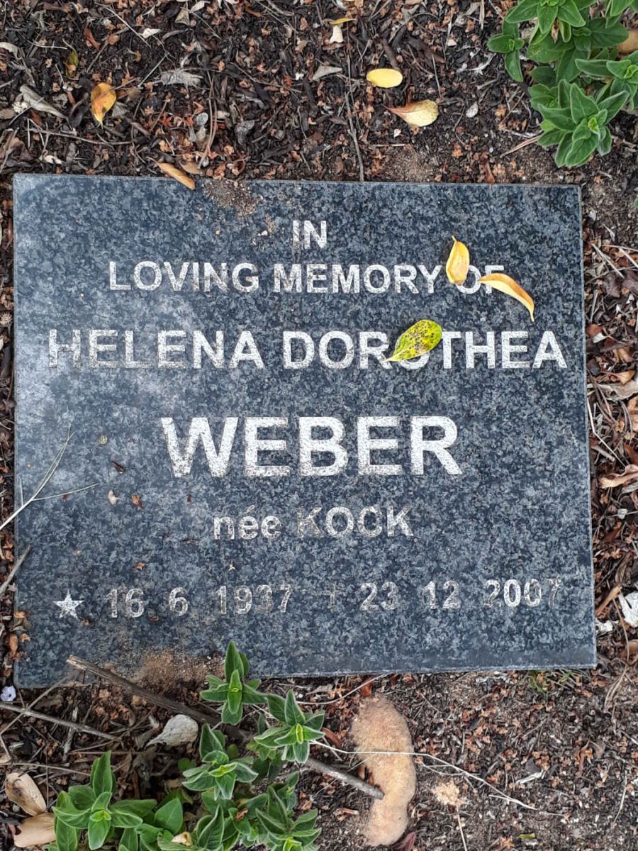 WEBER Helena Dorothea nee KOCK 1937-2007