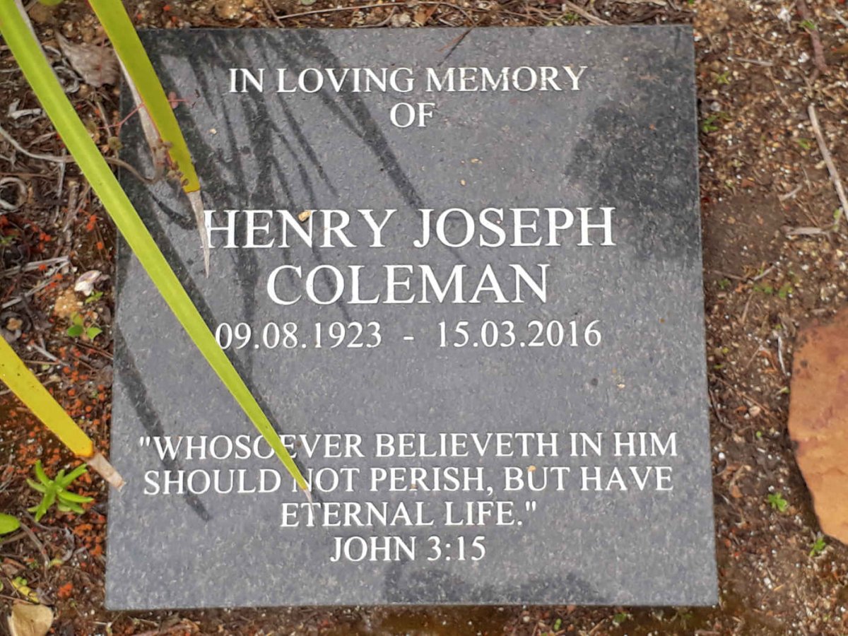 COLEMAN Henry Joseph 1923-2016