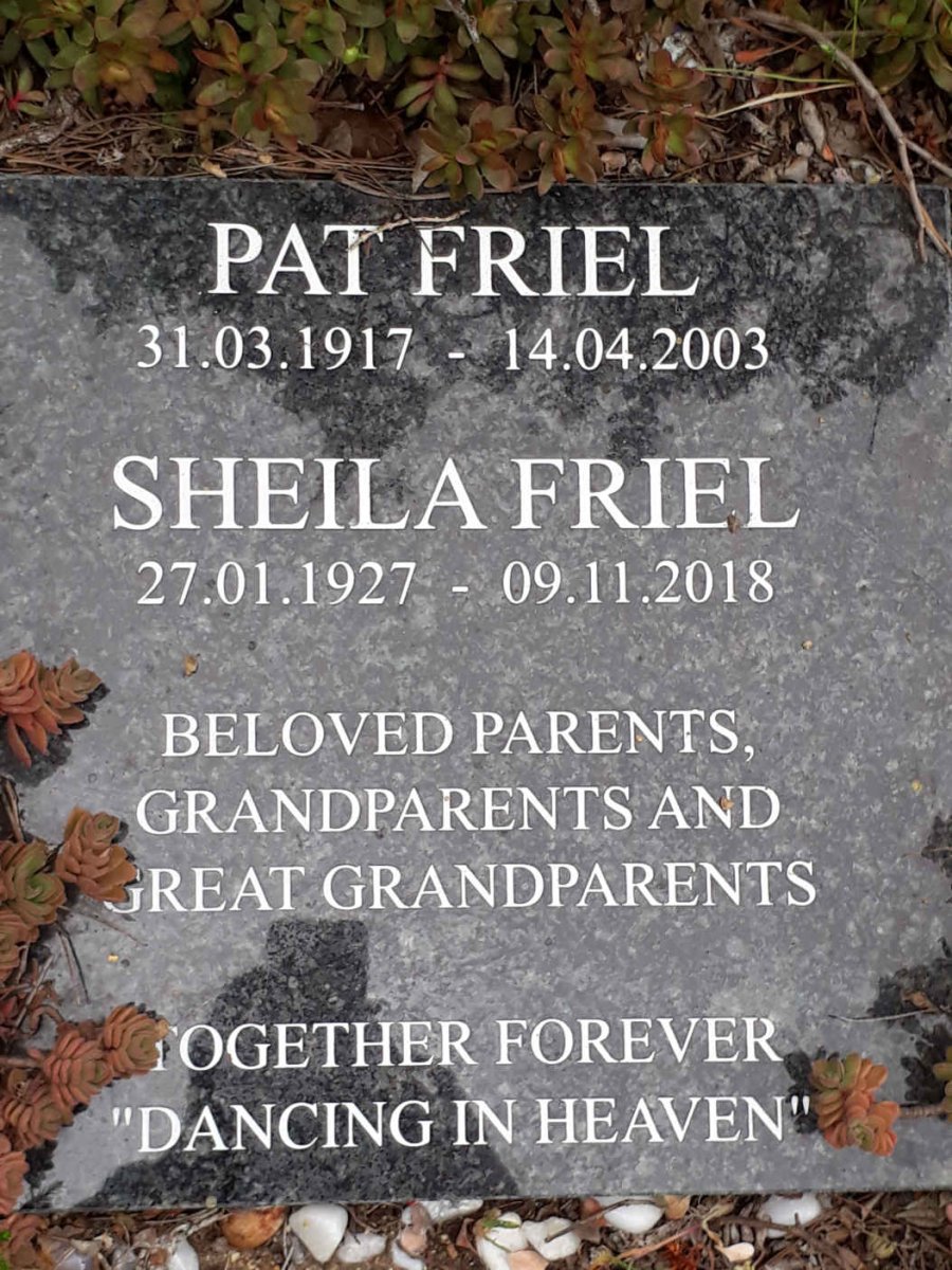 FRIEL Pat 1917-2003 &amp; Sheila 1927-2018