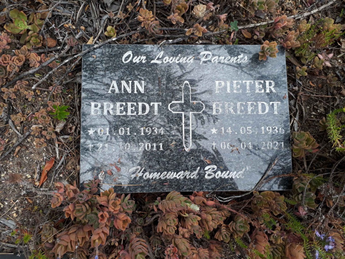 BREEDT Pieter 1936-2021 &amp; Ann 1934-2011