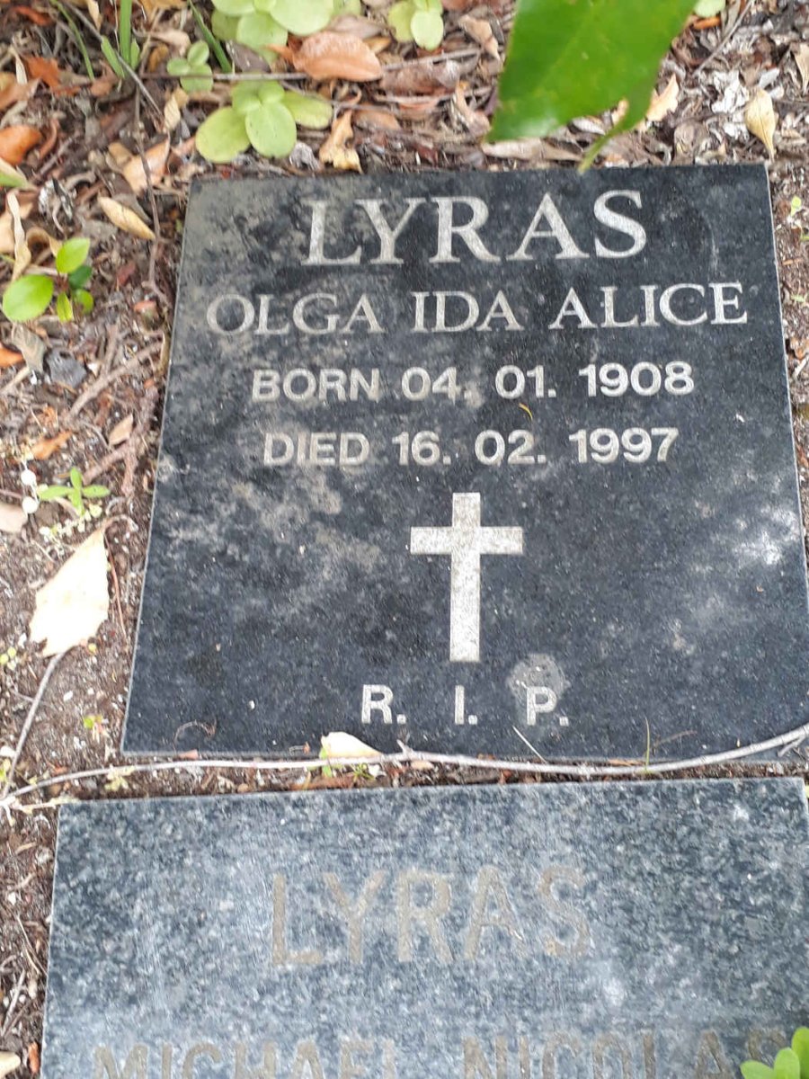 LYRAS Olga Ida Alice 1908-1997