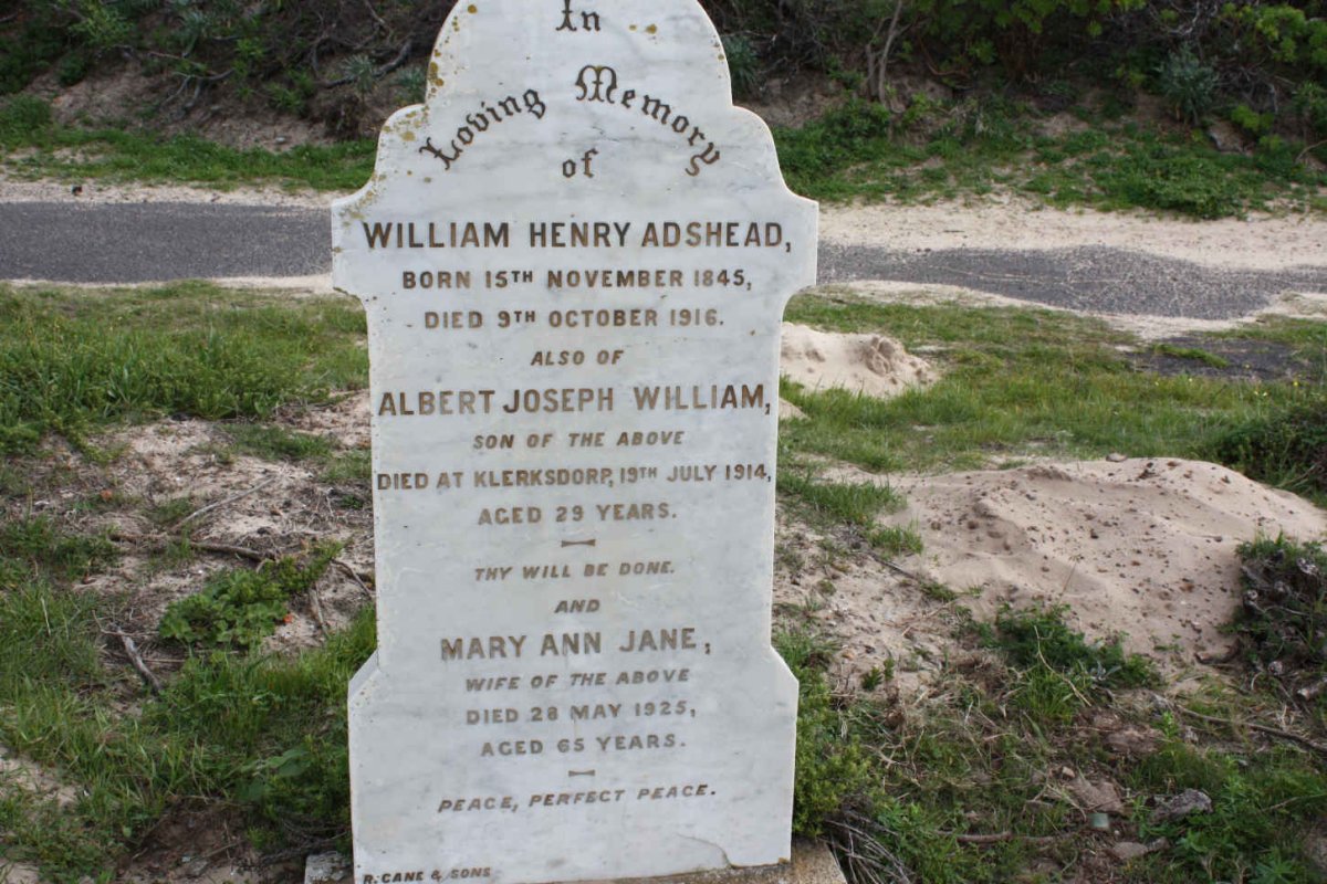 ADSHEAD William Henry 1845-1916 &amp; Mary Ann Jane -1925 :: ADSHEAD Albert Joseph William 1885-1914