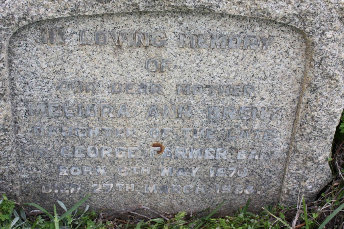 BRENT Meliora Ann nee FARMER 1870-19?8