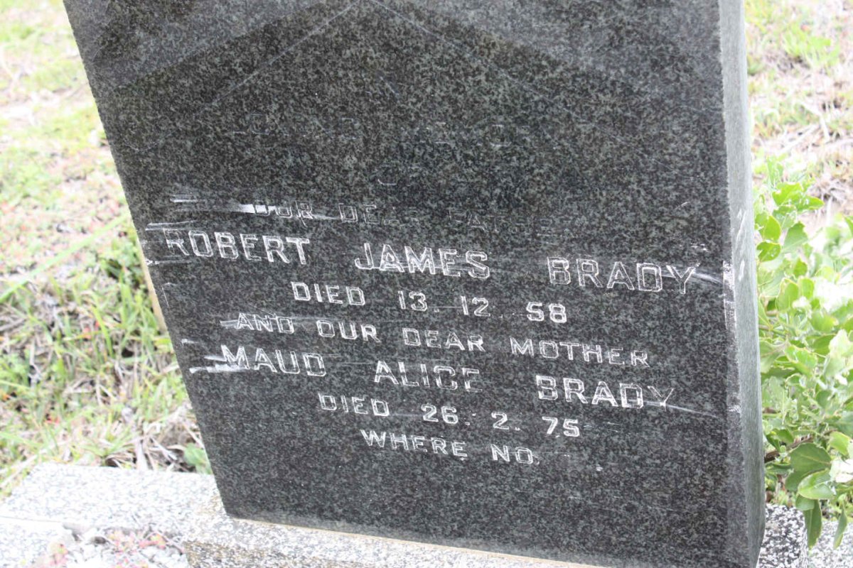 BRADY Robert James -1958 &amp; Maud Alice -1975