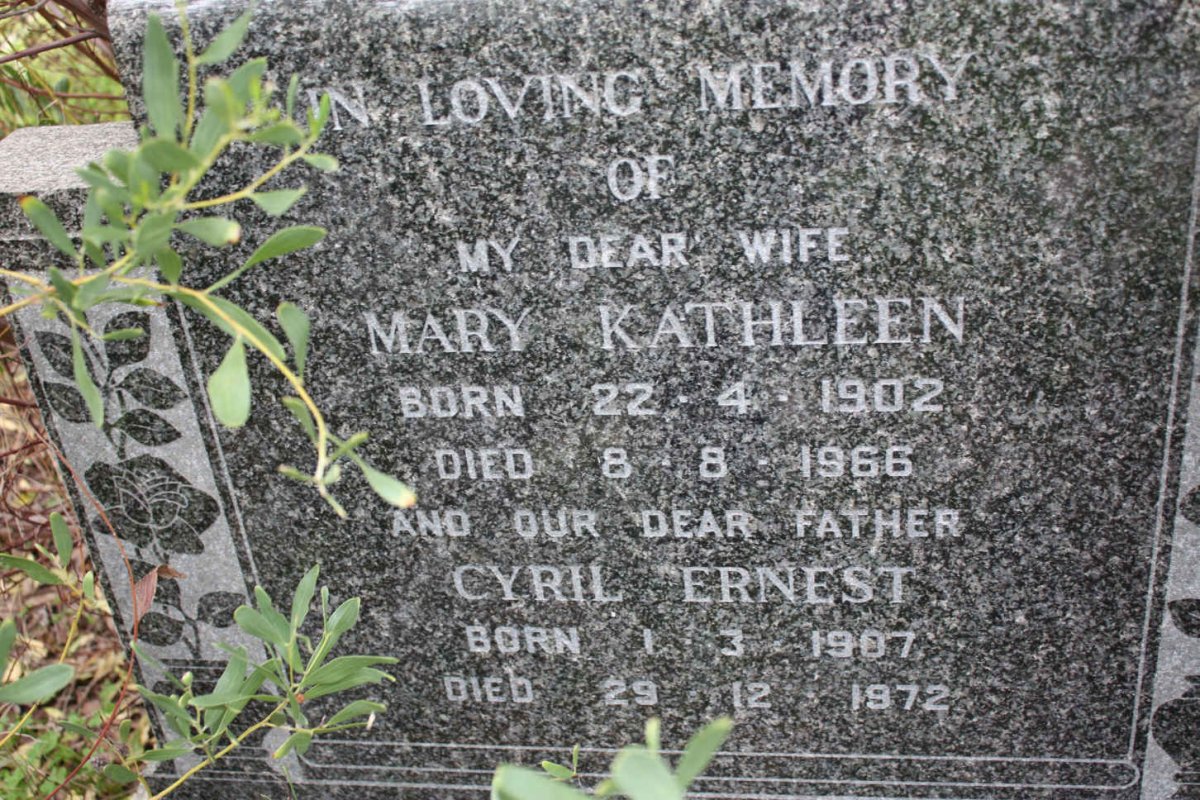 BERRIDGE Cyril Ernest 1907-1972 &amp; Mary Kathleen 1902-1966