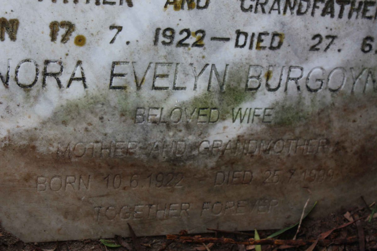 BURGOYNE Maynard Hubert 1922-1978 &amp; Nora Evelyn 1922-1999