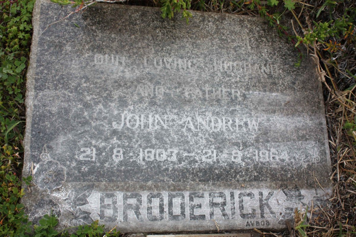 BRODERICK John Andrew 1903-1964