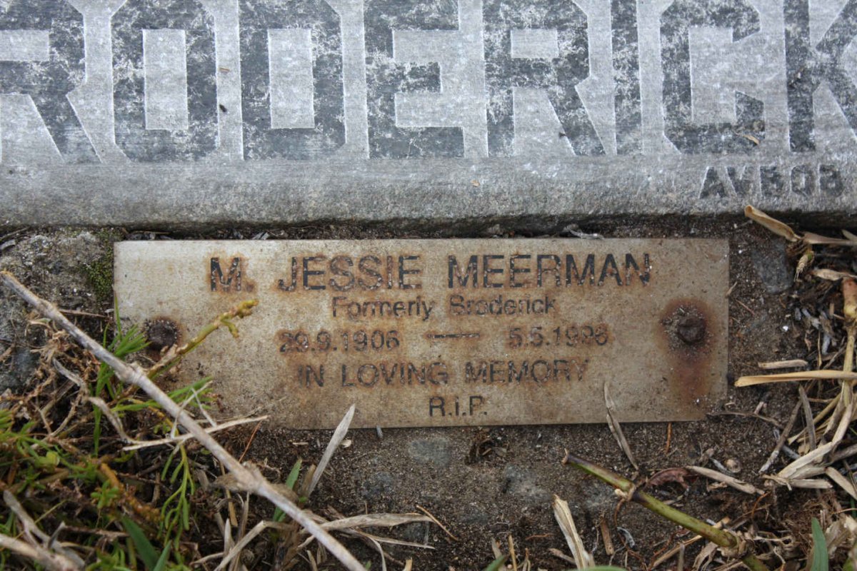 MEERMAN M. Jessie formerly BRODERICK 1906-1996