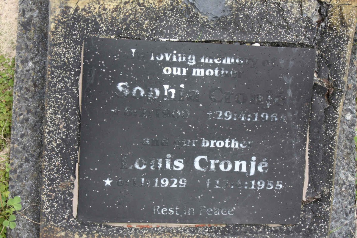 CRONJE Sophia 1900-196? :: CRONJE Louis 1929-1955