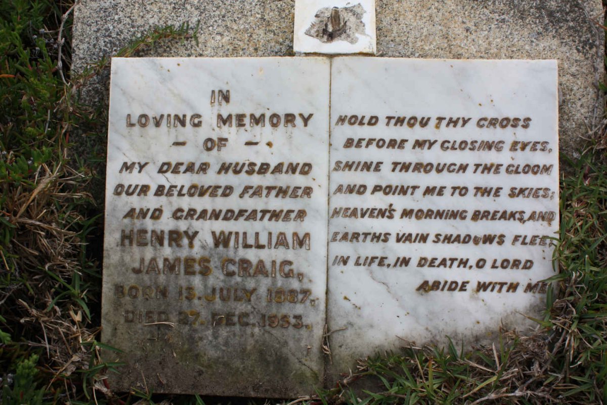 CRAIG Henry William James 1867-1953