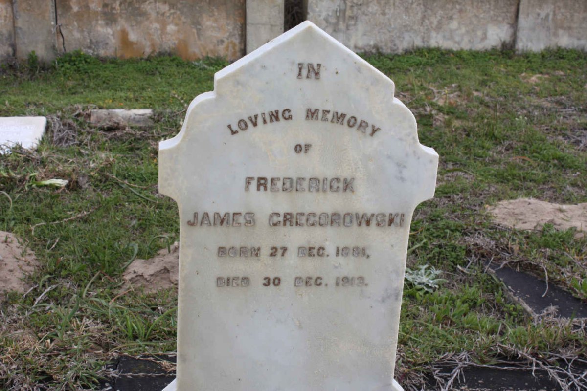 GREGOROWSKY Frederick James 1881-1912