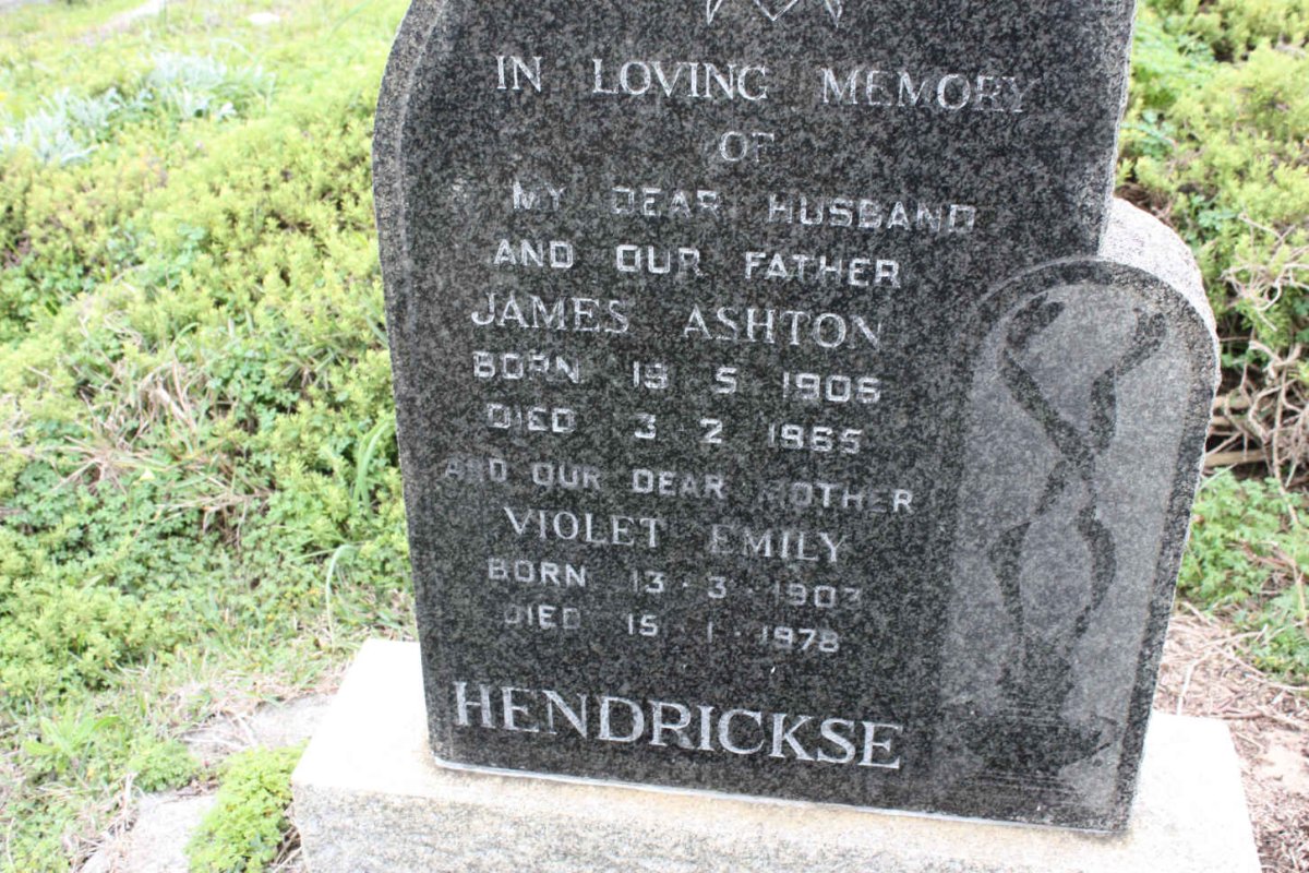 HENDRIKSE James Ashton 1905-1965 &amp; Violet Emily 1903-1978