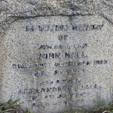 HALL John -1922 &amp; Alexandrina -1923