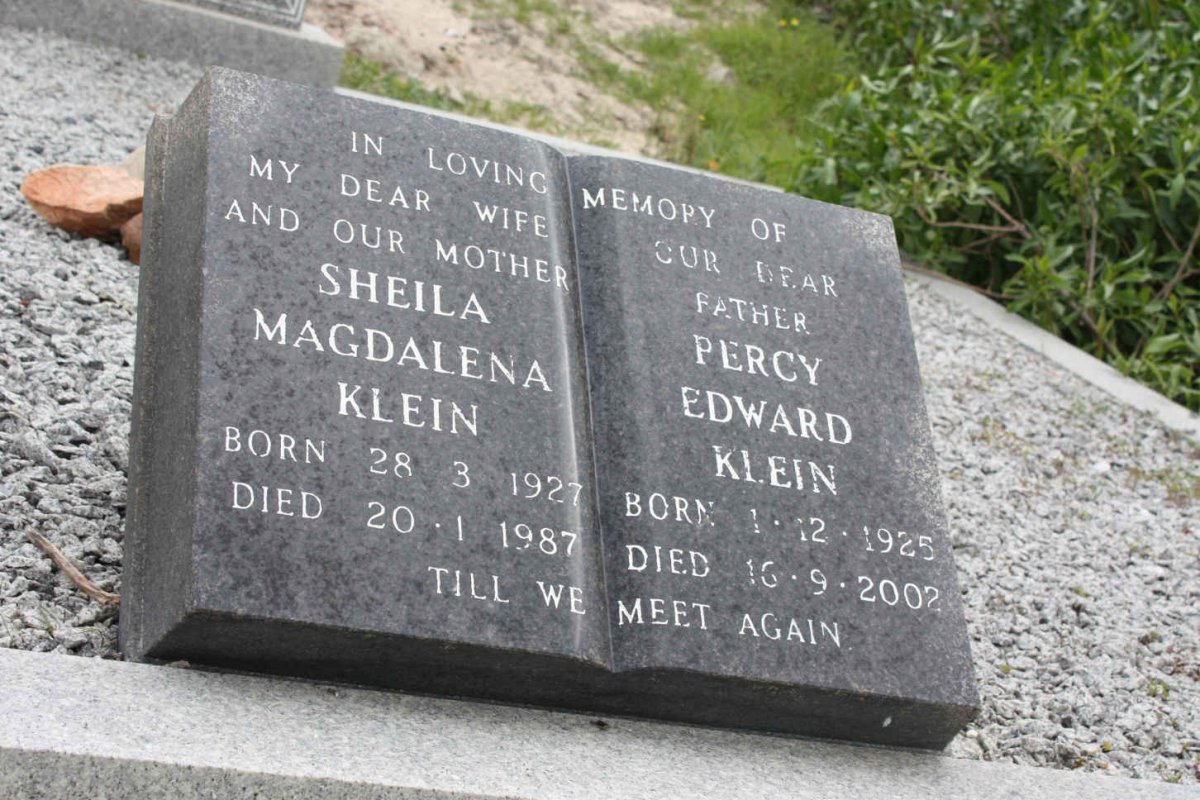 KLEIN Percy Edward 1925-2002 &amp; Sheila Magdalena 1927-1987