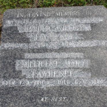 LAWRENCE Harold William  -1968 &amp; Millicent Mary 1911-1994