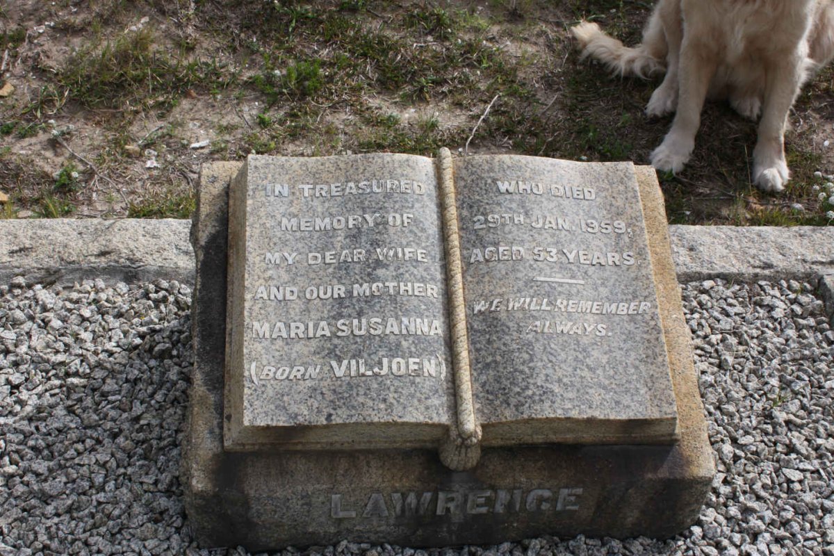 LAWRENCE Maria Susanna nee VILJOEN -1959