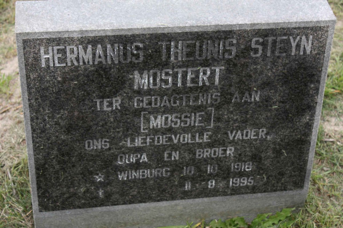 MOSTERT Hermanus Theunis Steyn 1918-1995