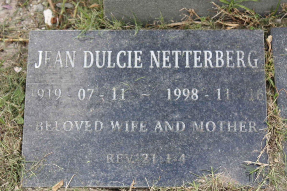 NETTERBERG Jean Dulcie 1919-1998