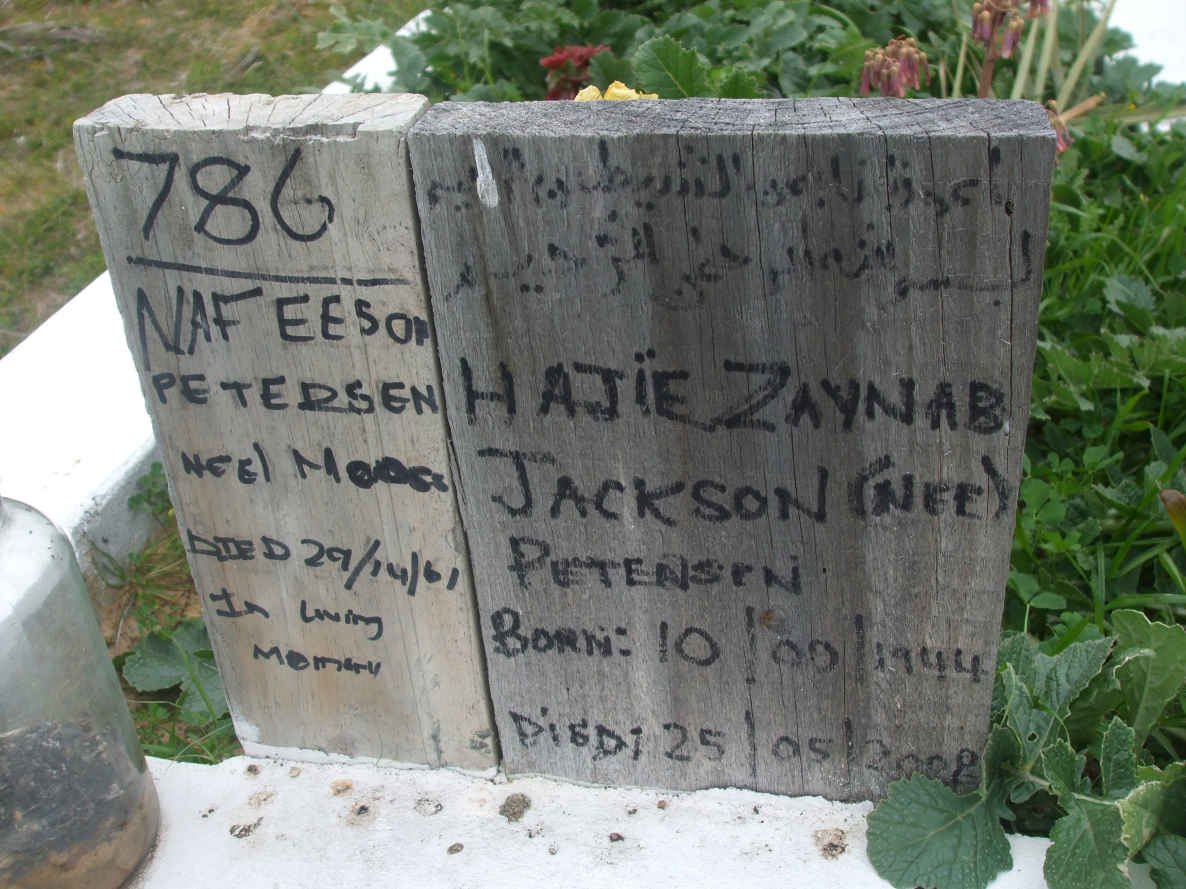 PETERSEN Nafeeson nee MOOSI  -1961 :: JACKSON Hajie Zaynab nee PETENSEN 1944-2008