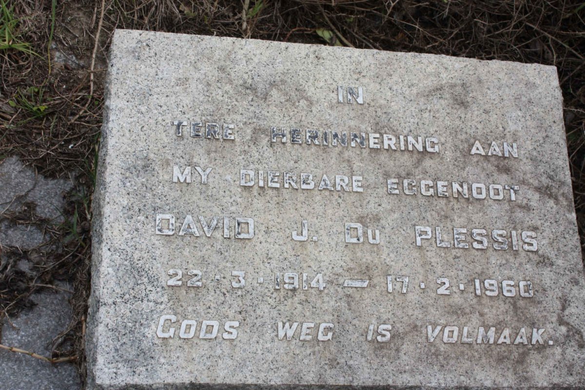 PLESSIS David J., du 1914-1960