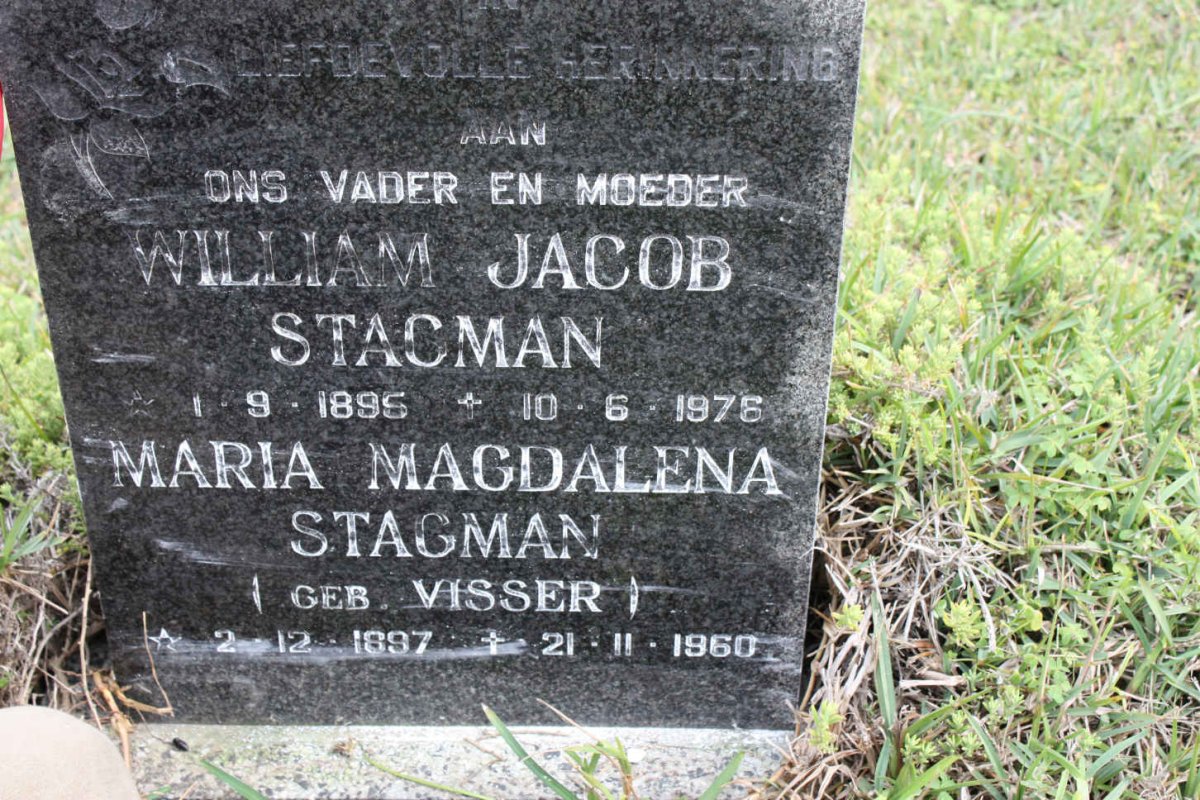 STAGMAN William Jacob 1895-1976 &amp; Maria Magdalena VISSER 1897-1960