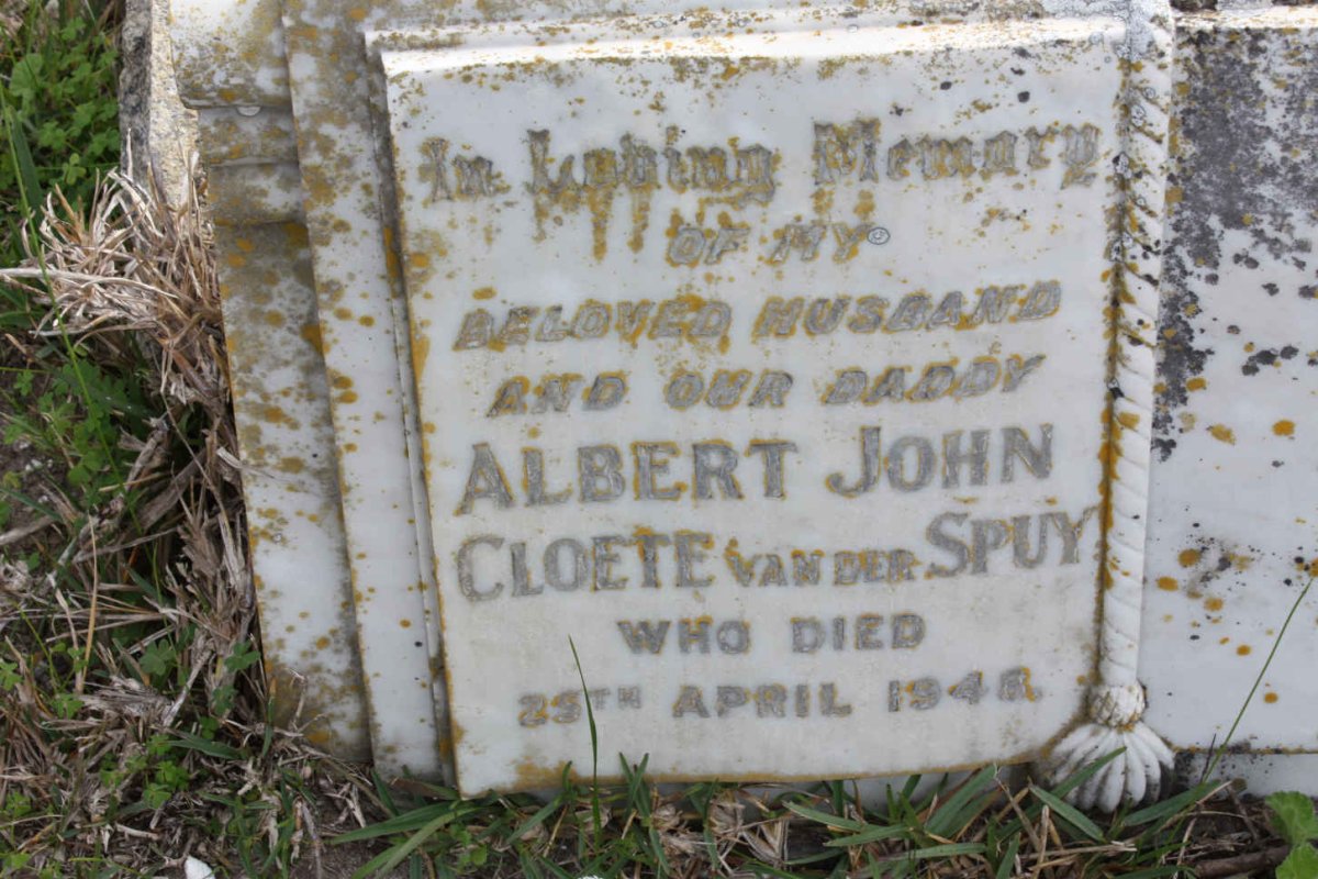 SPUY Albert John Cloete, van der -1948