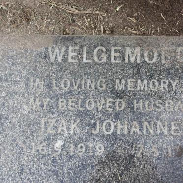 WELGEMOED Izak Johannes 1919-1999
