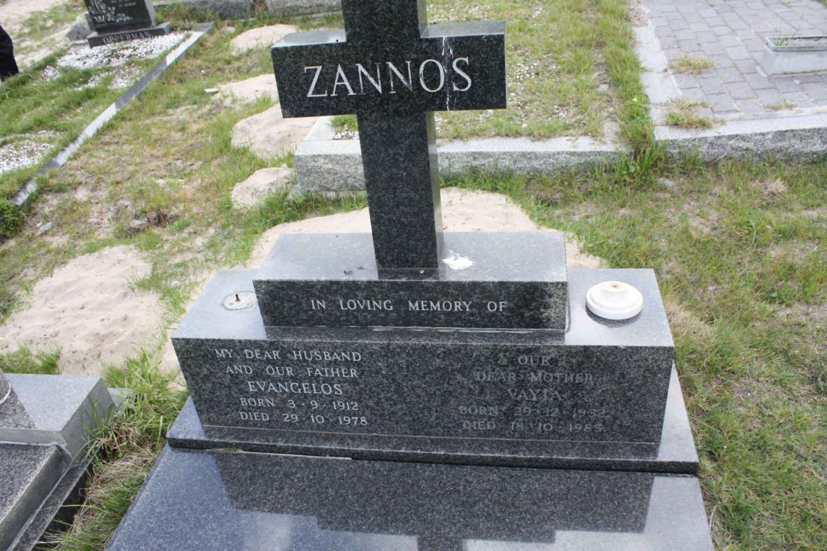 ZANNOS Evangelos 1912-1978 &amp; Vayia 1932-1985