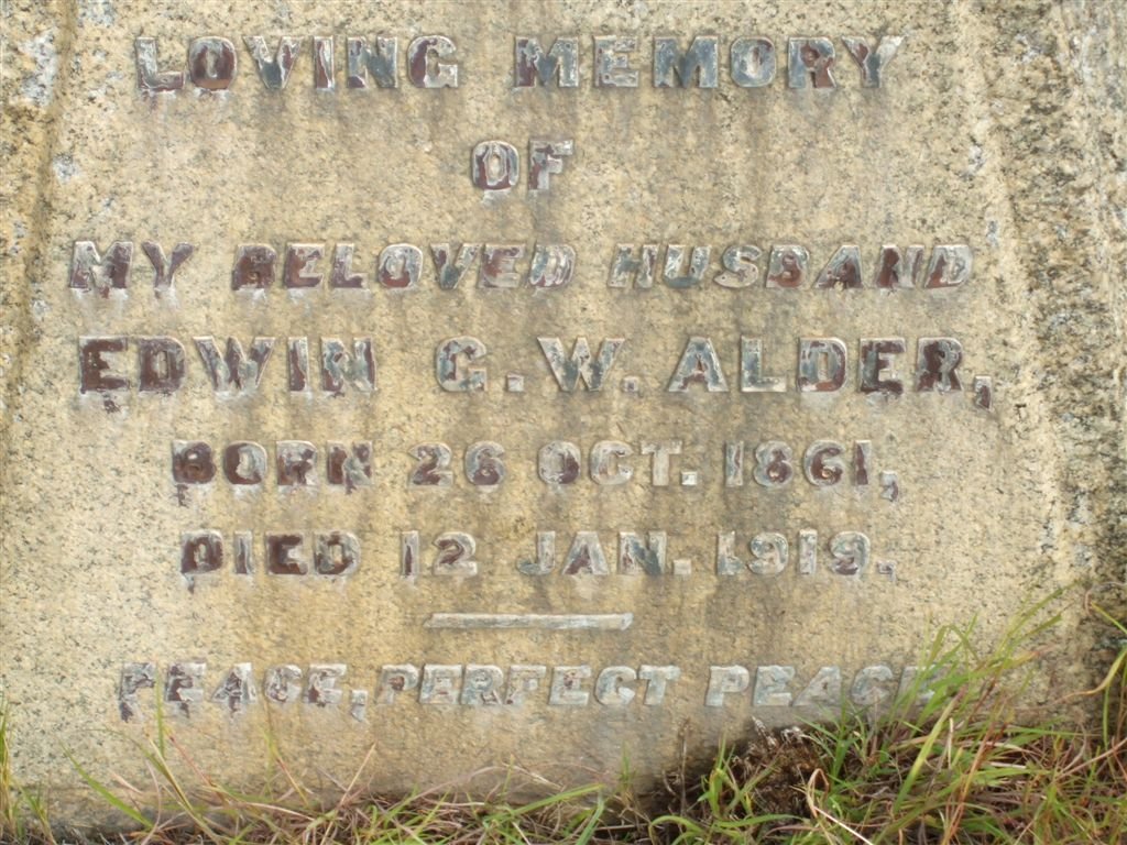 ALDER Edwin G.W. 1861-1919