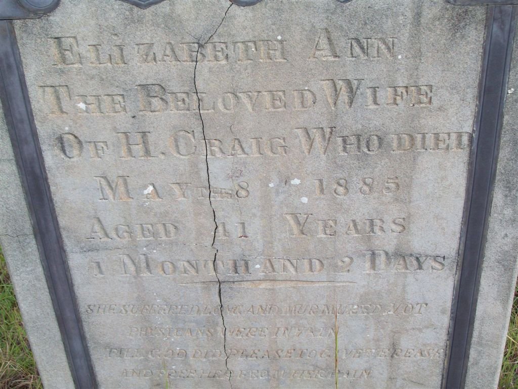 CRAIG Elizabeth Ann -1885