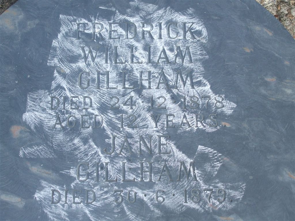 GILLHAM Frederick William -1878 &amp; Jane -1879
