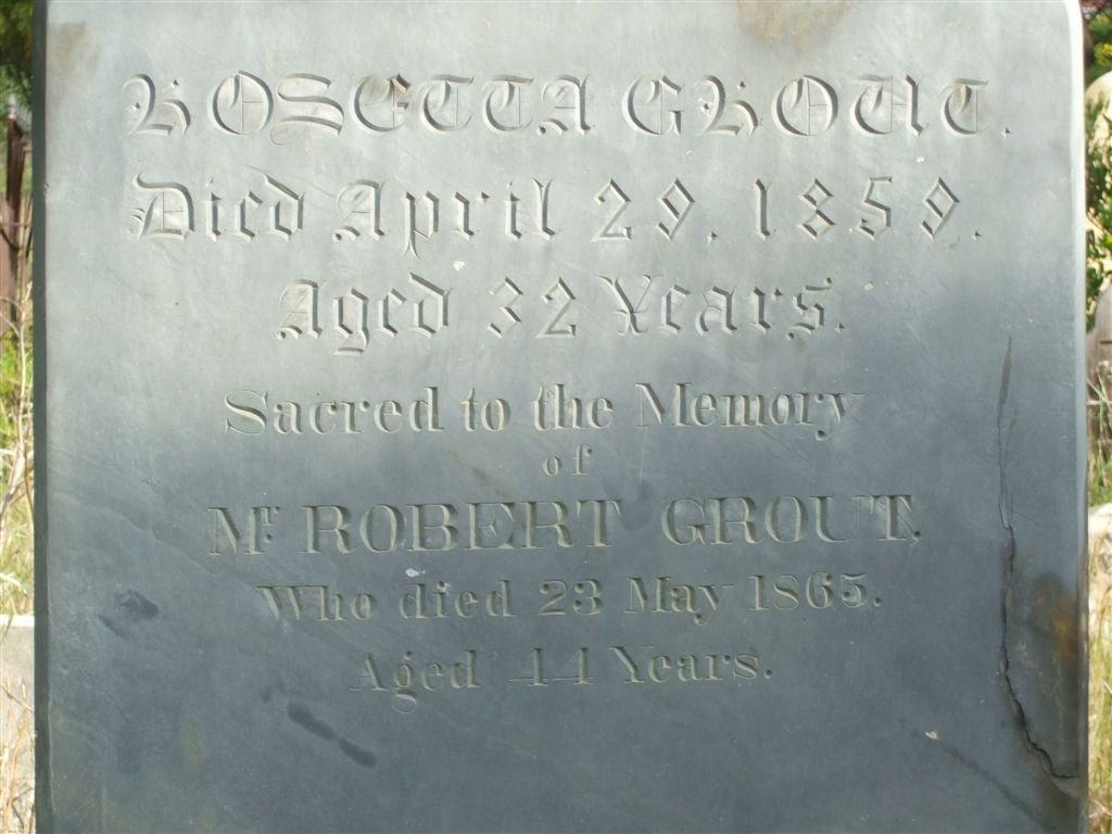 GROUT Robert -1865 &amp; Rosetta -1859