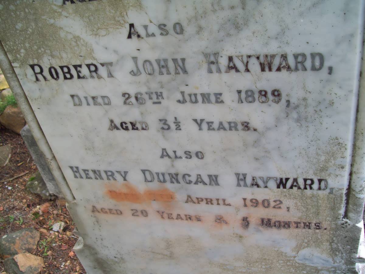 HAYWARD Robert John -1889 :: HAYWARD Henry Duncan -1902