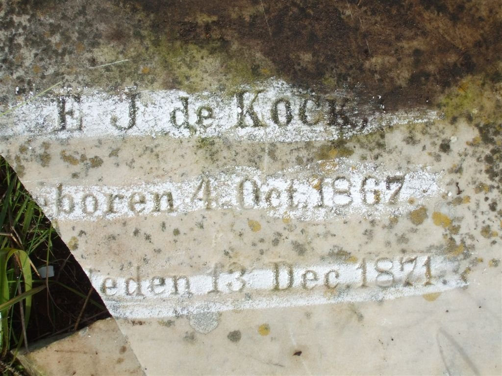 KOCK  Elizabeth Johanna, de nee MALHERBE 1867-1871