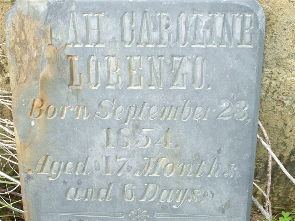 LORENZO ?...ah Carolina 1854-1856