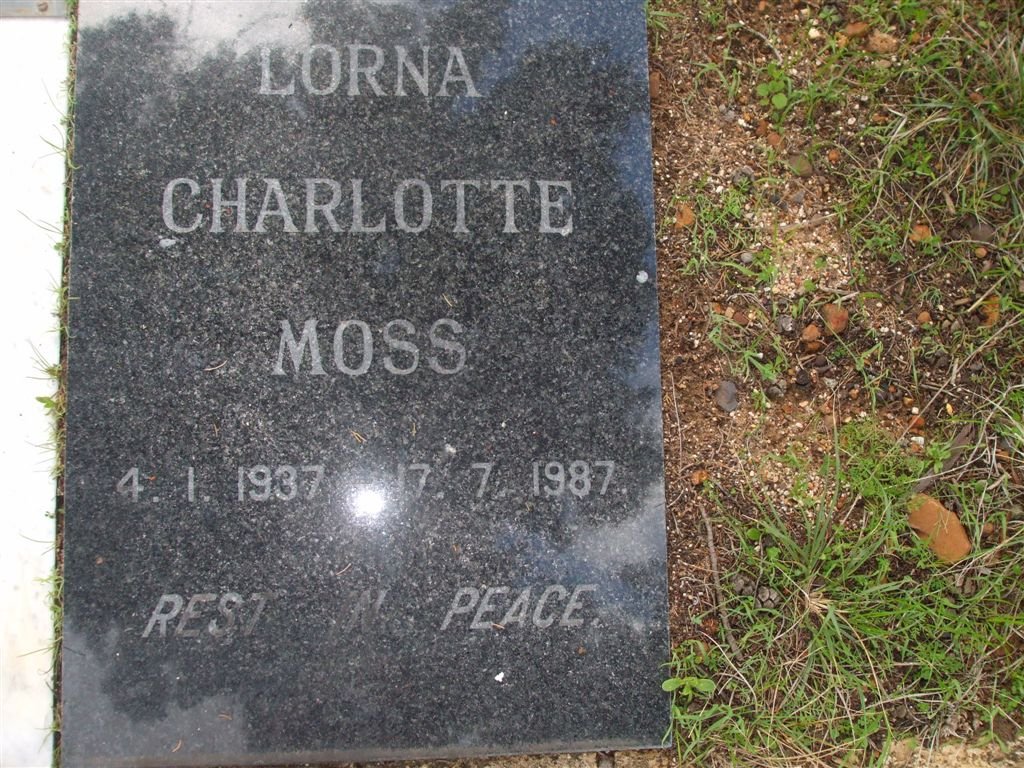 MOSS Lorna Charlotte 1937-1987