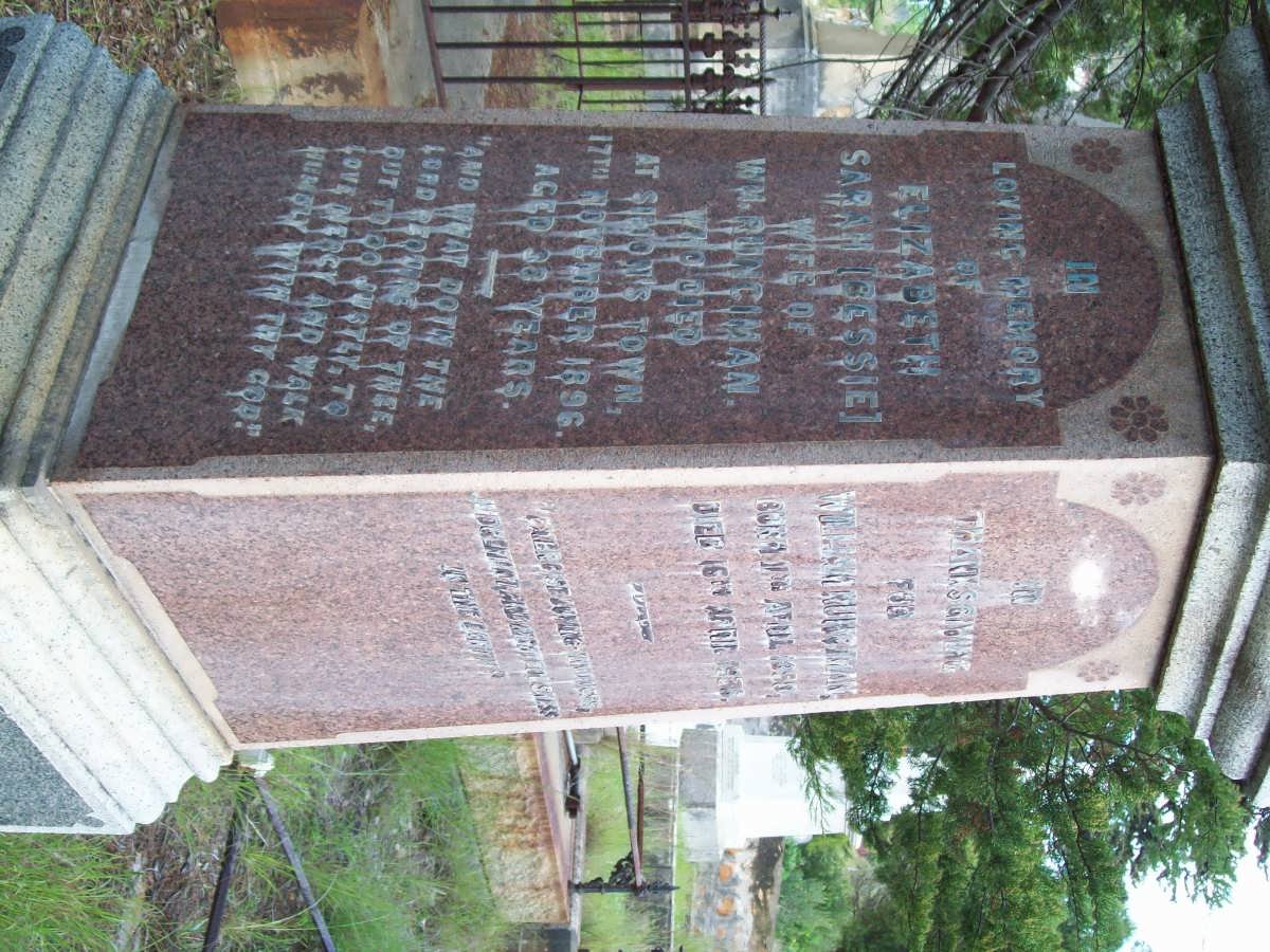 RUNCIMAN William 1858-1936 &amp;  Elizabeth Sarah -1896